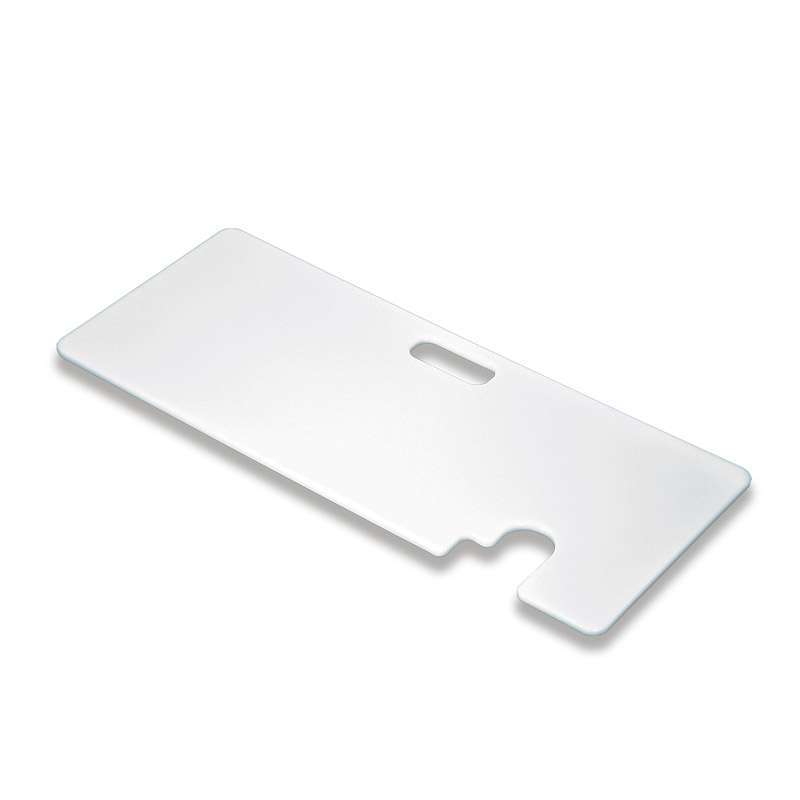 Tabla de transferencia blanca con acople lateral para silla de ruedas y asa integrada