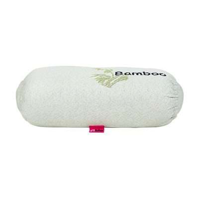 Rollo cervical 45 cm con funda bamboo blanca y forma cilíndrica