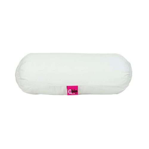 Rollo cervical 45 cm con funda blanca y relleno de fibra siliconada
