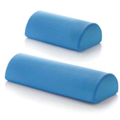 Cojín medio cilindro viscoelástico azul disponible en dos anchos