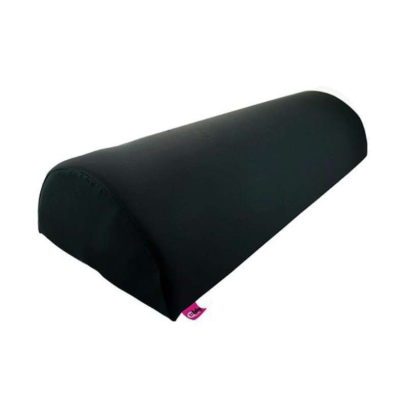 Cojín semicilindro Grafito 60 cm con forma de medio cilindro y núcleo de foam