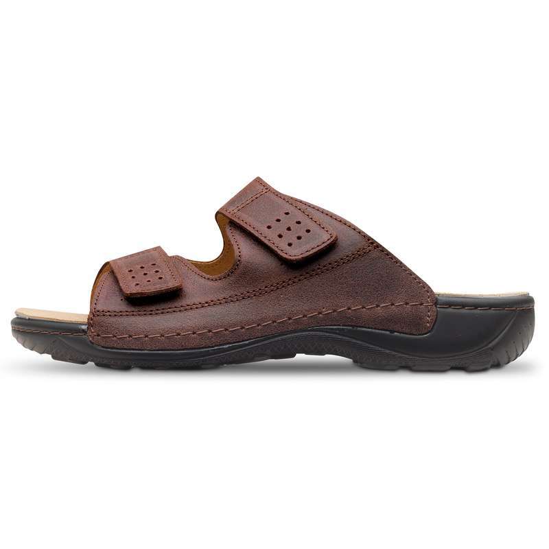 Sandalia casual con cierre de velcro 20680 para hombre en color marrón