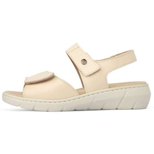 Sandalia con juanetera de lycra y velcro 20715 en color beige