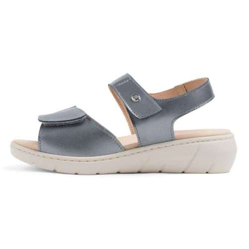 Sandalia con juanetera de lycra y velcro 20715 en color gris