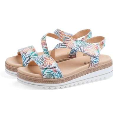 Par de sandalias de apertura total con velcro 20724 en color multicolor