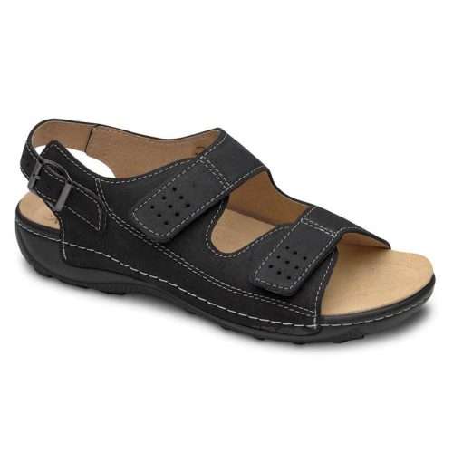 Sandalia casual con cierre de velcro y hebilla 2162 en color negro