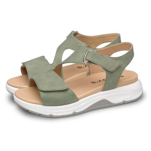 Par de sandalias de estilo deportivo con doble velcro 20702 en color verde