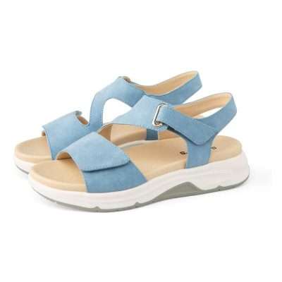 Par de sandalias de estilo deportivo con doble cierre de velcro 20702 en color azul
