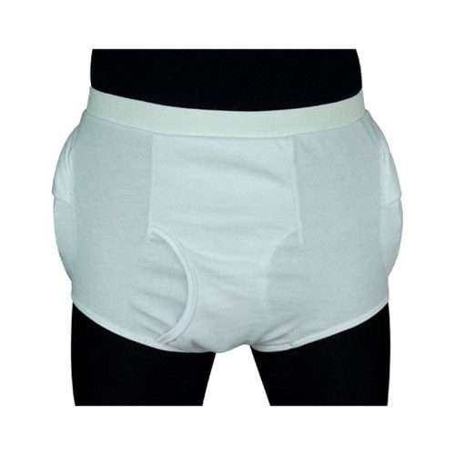 Protector de cadera para hombre con almohadillas laterales y abertura frontal