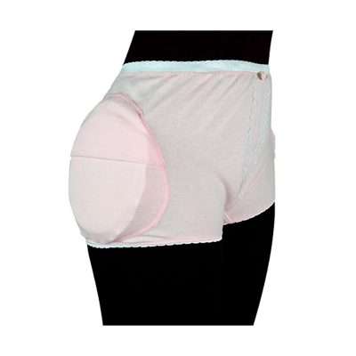 Vista lateral del protector de cadera para mujer con almohadilla