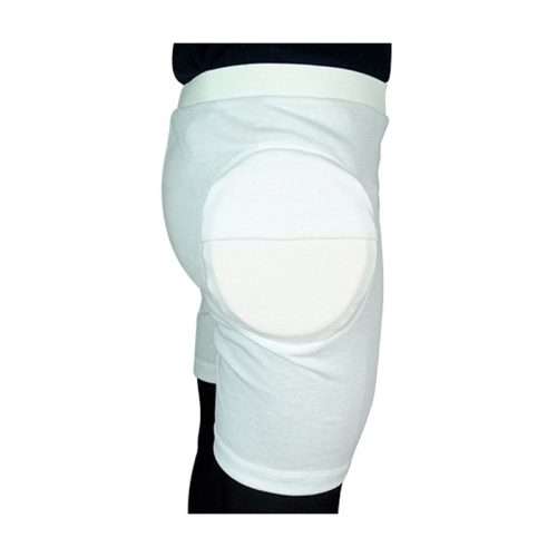 Vista lateral del protector de cadera unisex Standard con almohadilla protectora