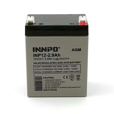 Batería AGM INNPO 12V 2,9Ah incluida en el pack de 2 unidades