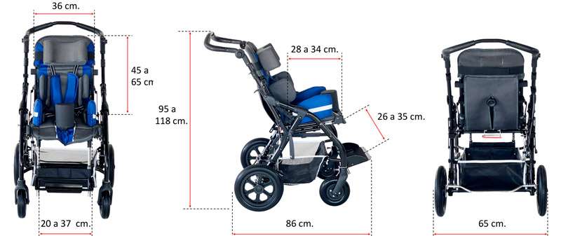Medidas y regulaciones de la silla de paseo Buggy Tucan