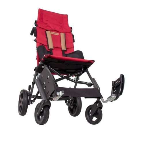 Silla de paseo Buggy Corzo roja con reposapiés abatido