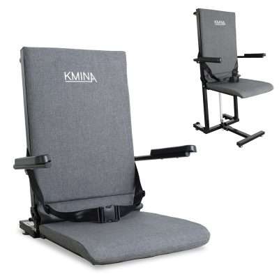 Silla elevadora de suelo plegable en posición baja y elevada