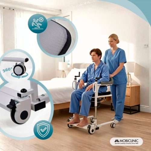 Silla de transferencia Willy con ruedas y frenos