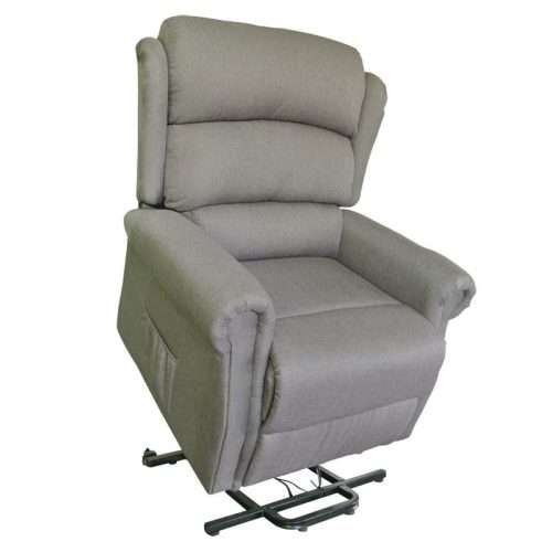 Sillón Elevador Renaissance en tejido gris en posición elevada