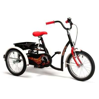 Triciclo infantil Sporty negro con bandeja trasera