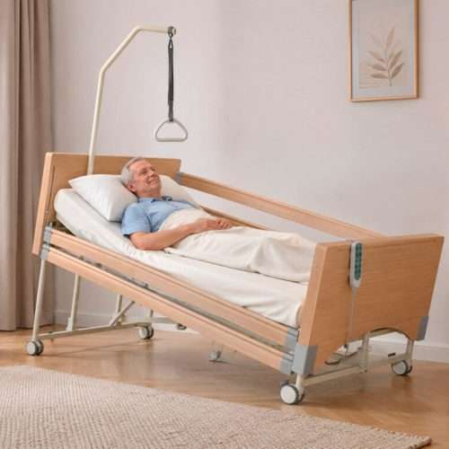 Cama articulada elevadora Restia en posición inclinada