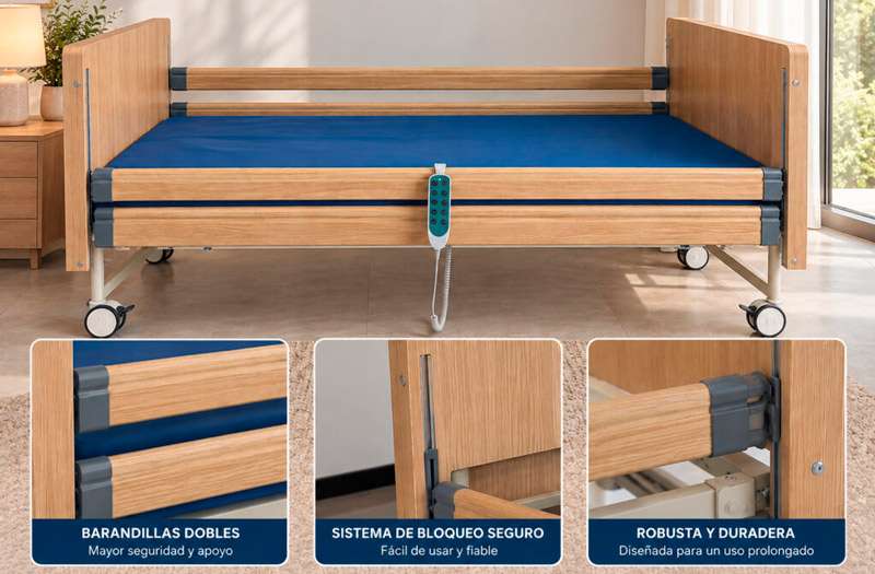 Barandillas de madera Easy Click de la cama Restia